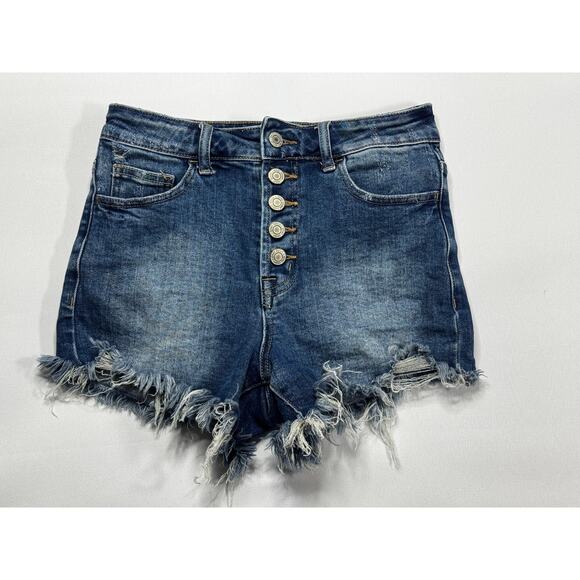 Vervet Women's Button Fly Stretch Denim Blue Cut-Off Shorts - Size S (25x3) - Picture 1 of 5